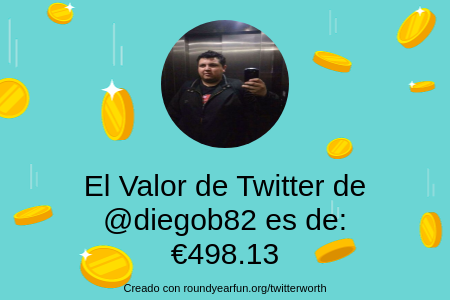 diegob82's tweet image. Mi valor en Twitter es de: €498.13

Encuentra el tuyo(a) con funaroundy.click/twitterworth?l…

⠀