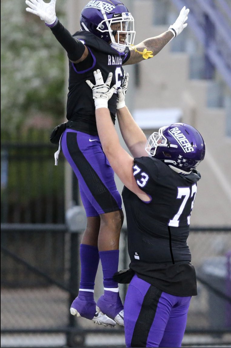 CoachWest04's tweet photo. After a great talk with @Coach_allendl, I am blessed to receive the opportunity to play at the next level by @MountUnionFB!💜🤍 https://t.co/LeqH9reIfi