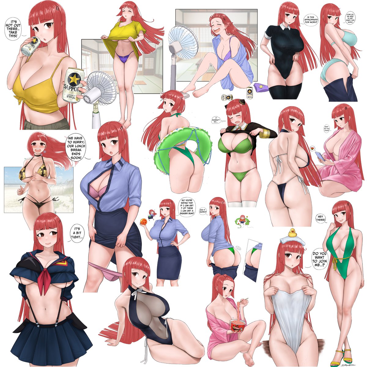 dismaidenart's tweet photo. The evolution of Aki-Chan through the month of August! https://t.co/uz2uY81Kz8