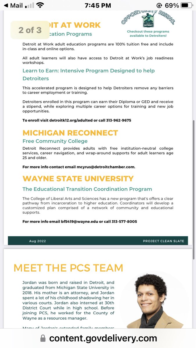Nice shout out from our partners at Project Clean Slate in Detroit for out ETC program @WayneStateCLAS