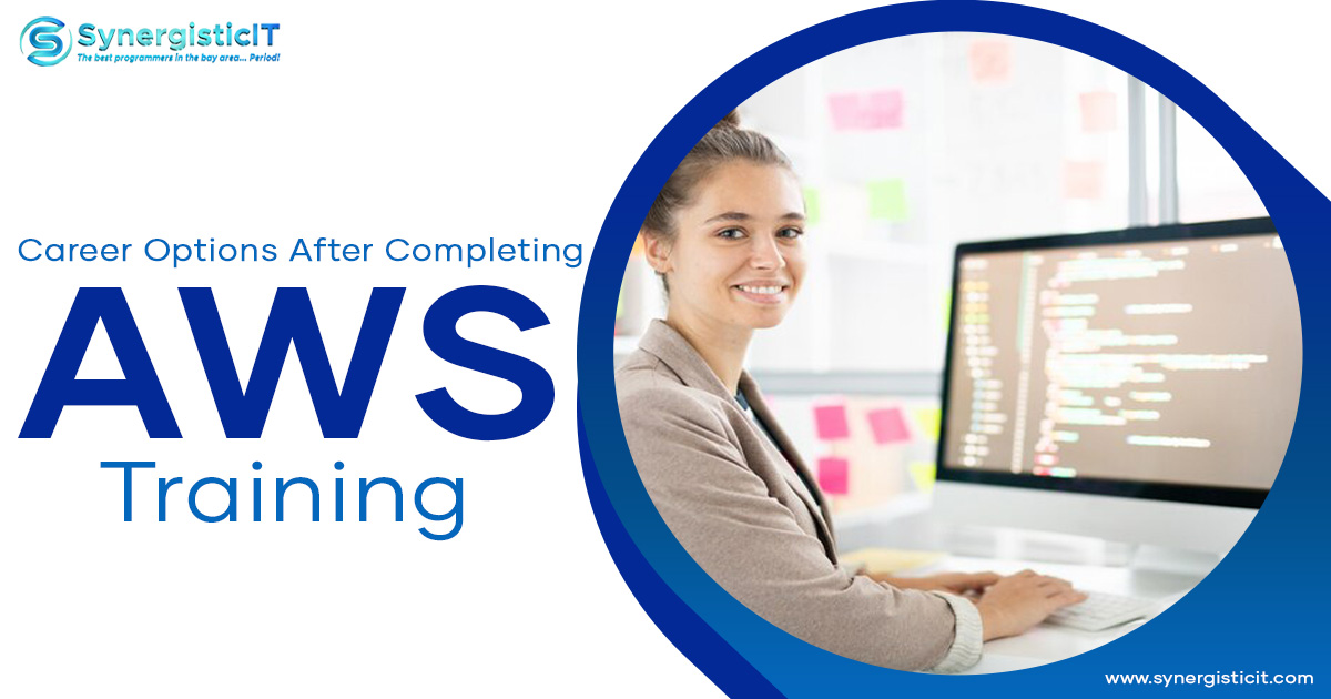 Synergistic_IT's tweet image. Getting upskilled in #AWS_Training can open the door to different #career paths, like:
• #AWS Cloud Architect 
• DevOps Engineer 
• AWS SysOps Administrator 
• Cloud Developer
For further details, reach out to us: bit.ly/3dsGE6a 

 #SynergisticIT
