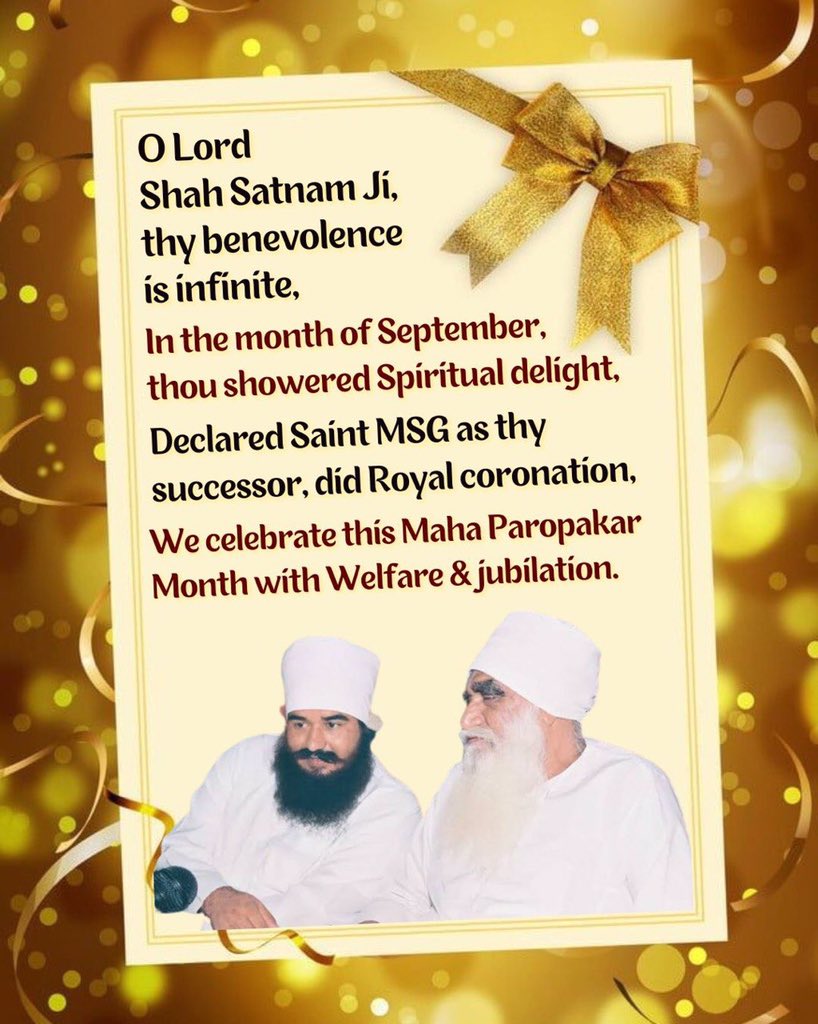 Rahul Gautam (@rahulsh70138629) on Twitter photo #32ndMahaParopkarMonth
23 рд╕рд┐рддрдореНрдмрд░ 1990 рдХрд╛ рд╡реЛ рджрд┐рди рдЬрд┐рд╕ рджрд┐рди рдкреБрдЬреНрдп рдЧреБрд░реБ рд╕рдВрдд рдбреЙ. рдЧреБрд░рдореАрдд рд░рд╛рдо рд░рд╣реАрдо рд╕рд┐рдВрд╣ рдЬреА рдЗрдВрдиреНрд╕рд╛ рдЖрдзреНрдпрд╛рддреНрдорд┐рдХ рдЬреАрд╡рди рдореЗрдВ рдЖрдПред
рдЖрдЬ рдкреБрдЬреНрдп рдЧреБрд░реБ рдЬреА <a href="/Gurmeetramrahim/">Dr.GURMEET RAM RAHIM</a> рд╕рд┐рдВрд╣ рдЬреА рдЗрдВрдиреНрд╕рд╛ рдХреА рдкрд╛рд╡рди рдкреНрд░реЗрд░рдгрд╛рдУрдВ рдкрд░ рдЪрд▓рддреЗ рд╣реБрдП рд▓рд╛рдЦреЛрдВ рд▓реЛрдЧреЛрдВ рдиреЗ рдЖрдЬ рдирд╢рд╛ рдЫреЛрдбрд╝ рджрд┐рдпрд╛ рд╣реИред
рдзрдиреНрдп рд╣реИ рдРрд╕рд╛ рдЧреБрд░реБ рд╡ рдЙрдирдХреЗ рд╢рд┐рд╖реНрдпред #32ndMahaParopkarMonth
23 рд╕рд┐рддрдореНрдмрд░ 1990 рдХрд╛ рд╡реЛ рджрд┐рди рдЬрд┐рд╕ рджрд┐рди рдкреБрдЬреНрдп рдЧреБрд░реБ рд╕рдВрдд рдбреЙ. рдЧреБрд░рдореАрдд рд░рд╛рдо рд░рд╣реАрдо рд╕рд┐рдВрд╣ рдЬреА рдЗрдВрдиреНрд╕рд╛ рдЖрдзреНрдпрд╛рддреНрдорд┐рдХ рдЬреАрд╡рди рдореЗрдВ рдЖрдПред
рдЖрдЬ рдкреБрдЬреНрдп рдЧреБрд░реБ рдЬреА <a href="/Gurmeetramrahim/">Dr.GURMEET RAM RAHIM</a> рд╕рд┐рдВрд╣ рдЬреА рдЗрдВрдиреНрд╕рд╛ рдХреА рдкрд╛рд╡рди рдкреНрд░реЗрд░рдгрд╛рдУрдВ рдкрд░ рдЪрд▓рддреЗ рд╣реБрдП рд▓рд╛рдЦреЛрдВ рд▓реЛрдЧреЛрдВ рдиреЗ рдЖрдЬ рдирд╢рд╛ рдЫреЛрдбрд╝ рджрд┐рдпрд╛ рд╣реИред
рдзрдиреНрдп рд╣реИ рдРрд╕рд╛ рдЧреБрд░реБ рд╡ рдЙрдирдХреЗ рд╢рд┐рд╖реНрдпред