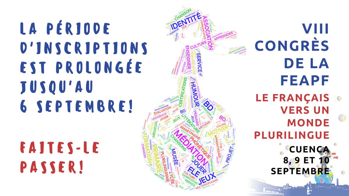 On devrait saisir l'occasion! La période d'inscriptions au VIII Congrès de la FEAPF est prolongée jusqu'au 6 septembre.
eventos.uclm.es/85229/detail/v…