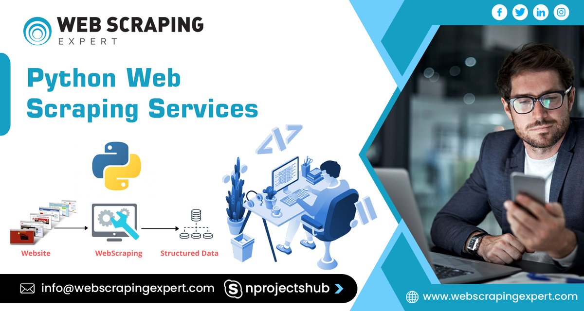 tonnyraval's tweet image. Python Web Scraping Services - info@webscrapingexpert.com
Python Web Scraping Services in USA, UK, Canada, Australia, France Germany, Europe and India.
>> Webscrapingexpert.com
#pythonwebscrapingservices #pythonscrapingservices