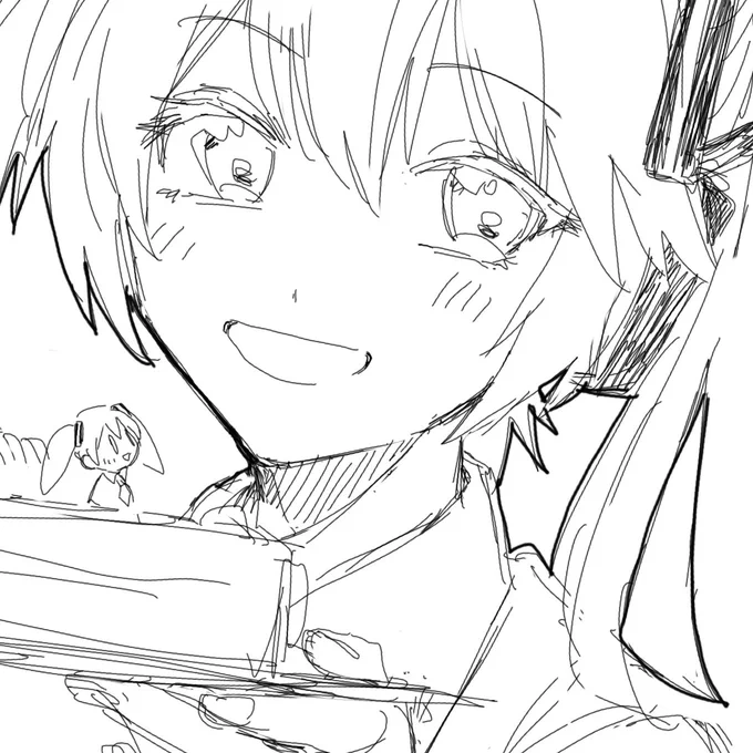 昼休みにミク誕絵を描いたので帰ったら塗る 