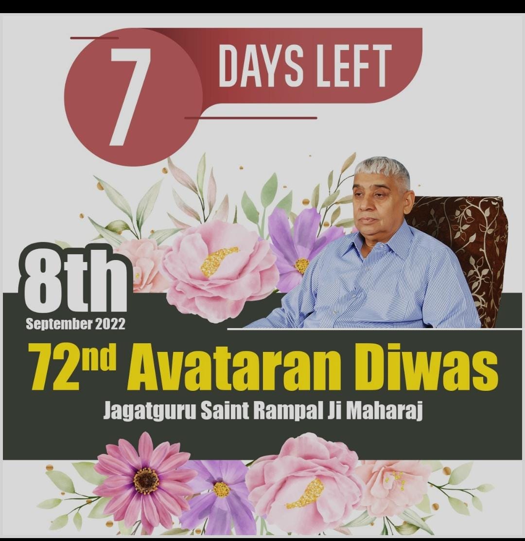 TanishSatlok's tweet photo. 7 Days Left For Avataran Diwas of  #महान_परोपकारी_संतरामपालजी https://t.co/BpWGso6XrH