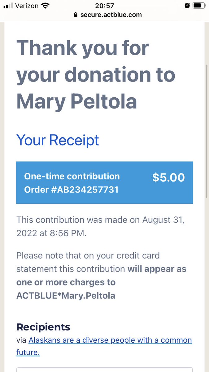 cleartheditch's tweet photo. @MaryPeltola Good luck from Michigan. https://t.co/9dTIndgV6r