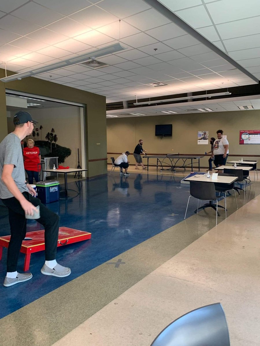 EvvCollections's tweet photo. Everyone got to enjoy ping pong, cornhole, balloon pop, trivia spin wheel, and ring toss to win prizes today for our Collections Conversion party!! #FunAtWork #LifeAtATT #CelebrateChange #ThatEvvLife #WinAs1Fam @erichorvath_ @solomon_darla @duncan_andy3 https://t.co/fc5oi42GLD