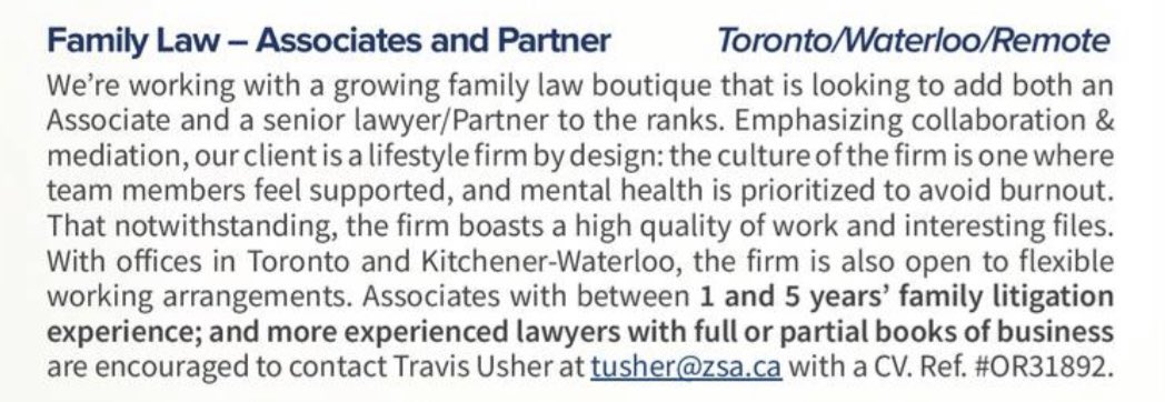Job Alert 🚨 Family Law Associates and Partner #lawtwitter <a href="/LawJobsCAN/">Law Jobs in Canada</a>