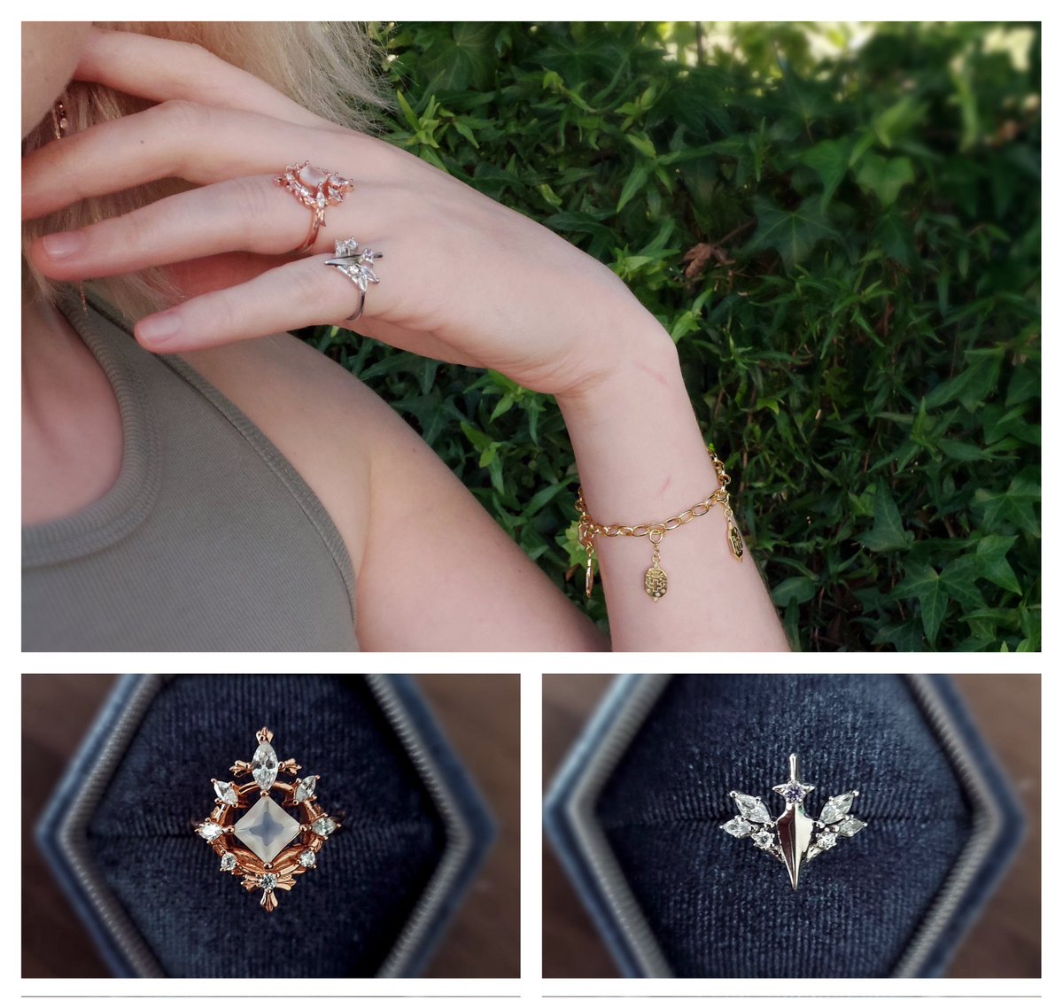 aniashes's tweet image. My jewellery from the @bisoulovely kickstarter arrived today!
I couldn't be happier with the rings and charm bracelet.  Thank you bisou team 💖