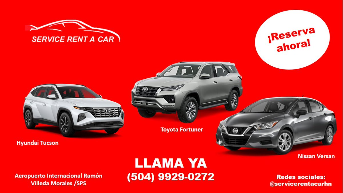 RentHn's tweet photo. ¡Excelentes opciones para tu familia!😎🚗🇭🇳
📲 + 504 9929-0272 / +504 9783-2025
📩ventas@servicerentacarhn.com /
Servicerentacarhn.ventas@gmail.com
Sigue este enlace para ver nuestro catálogo en WhatsApp: https://t.co/5vTrkmFSG0
📍Aeropuerto internacional Ramón villeda Morales/SP https://t.co/LSwU6Lbvb4