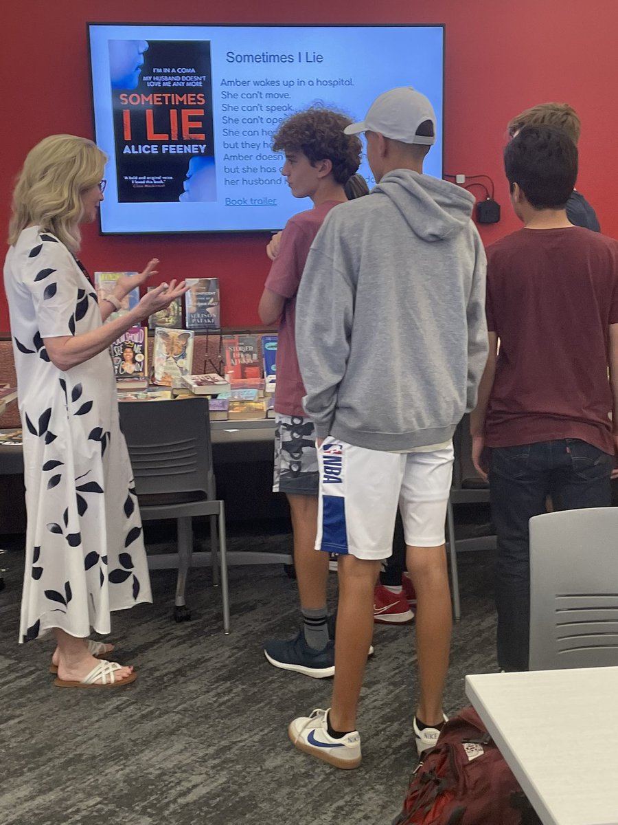 Mrs_JAnderson's tweet photo. Wonderful day of #BookTalking with Mrs Heldt’s fabulous freshmen! #Read #Volunteer https://t.co/3dT8aIiqao