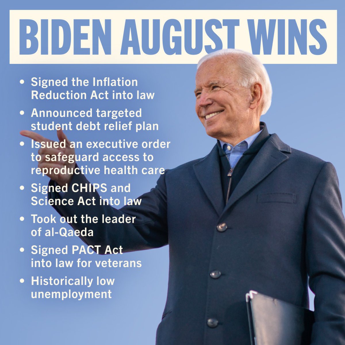 These were Biden’s Wins in August. Retweet and follow if you’re looking forward to see what President Biden accomplishes in September!