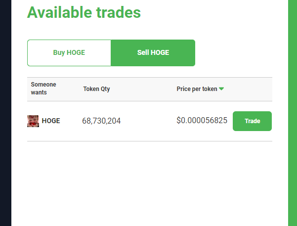 Need to liquidate some HOGE? 

Finn wants to buy 68m over-the-counter on otcSwap.pro! Zero price impact, and cheap transaction fees beat the pants off of what UniSwap can do for you.

Fill Finn's order and post about your experience with OTCSwap for a free t-shirt!