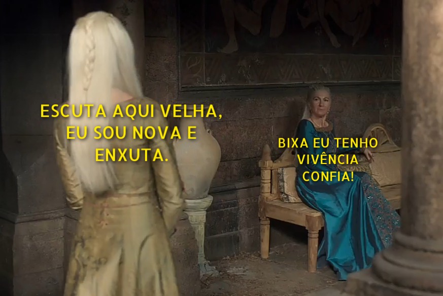 Eu juro que eu vi essa conversar assim:

#Houseofthedragon #RhaenyraTargaryen