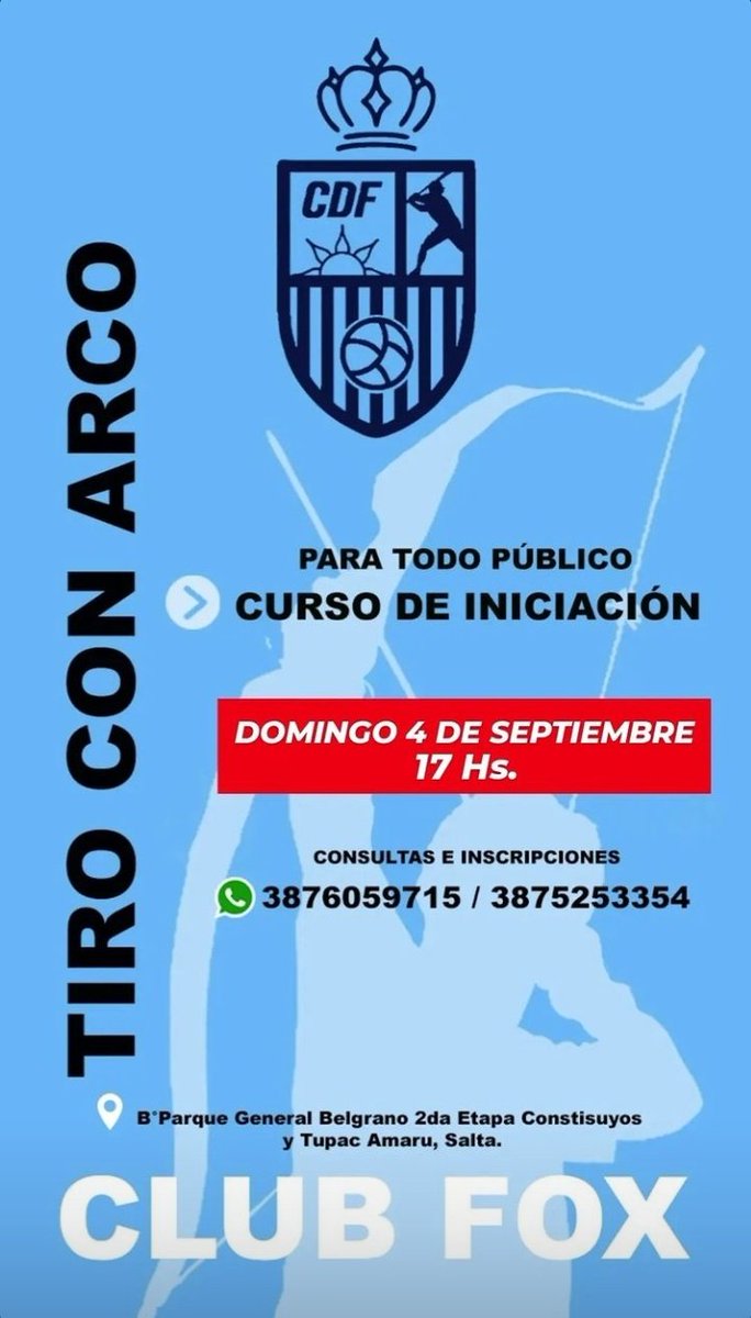 feedemendez's tweet photo. Curso de Iniciación de Septiembre 🏹🎯🔵🟠 @ClubFoxSalta https://t.co/qpZTGfhLXO