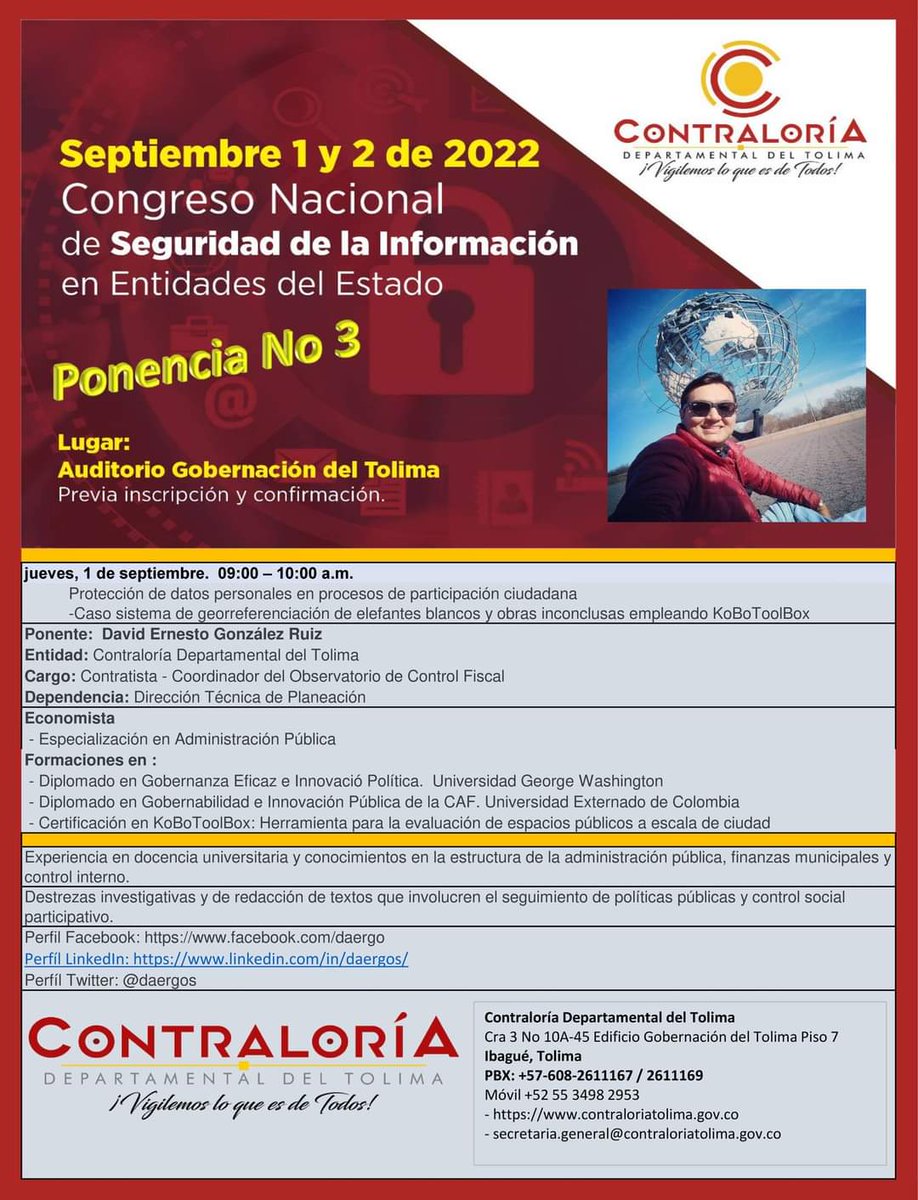 daergos's tweet image. Nos vemos mañana #OpenSource #Code4Dev @ControlTolima