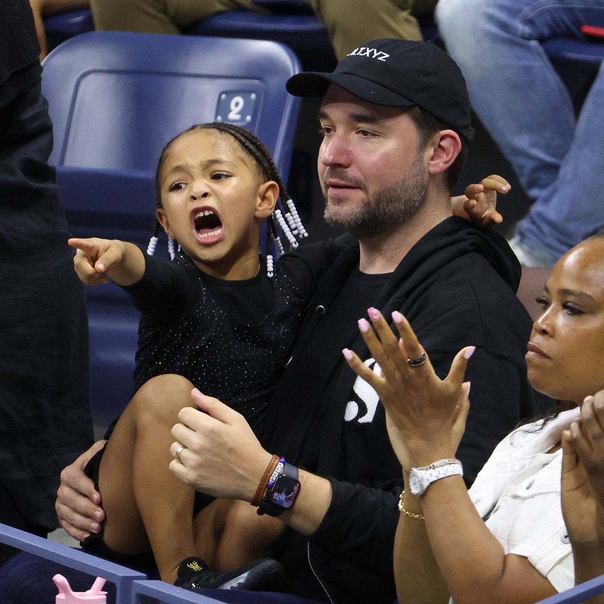 Beeorlicious's tweet photo. Olympia going hard for her mother. Love to see it! 😁🔥

She turns five today. Time really does fly.

#USOpen #Serena https://t.co/lhCS163VvE