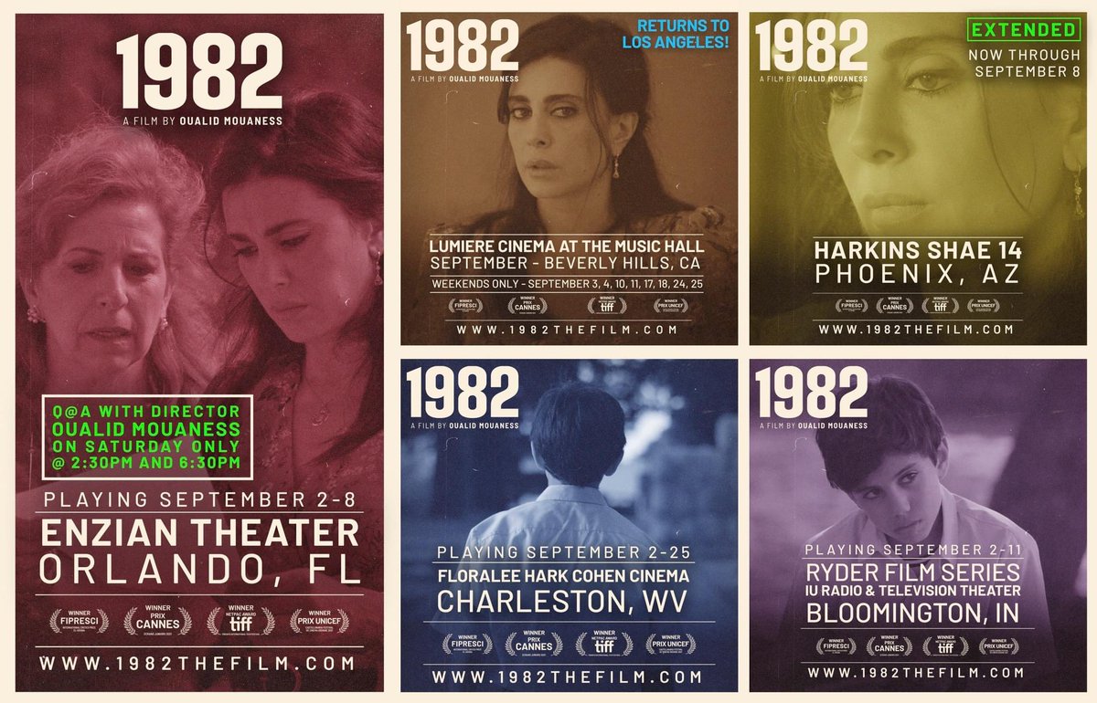 <a href="/1982Movie/">1982 The FILM</a> Opens this weekend  @EnzianTheater in Orlando FL, <a href="/wviff/">West Virginia International Film Festival</a> in Charleston WV, <a href="/RyderFilmSeries/">The Ryder</a> in Bloomington IN, RETURNS to Los Angeles weekends <a href="/musichall3/">Lumiere Cinema at the Music Hall</a> and EXTENDS into week 2 <a href="/HarkinsTheatres/">Harkins Theatres</a> Shea 14 Phoenix AZ. Info@ 1982thefilm.com    <a href="/weare_thegotham/">The Gotham Film & Media Institute</a>