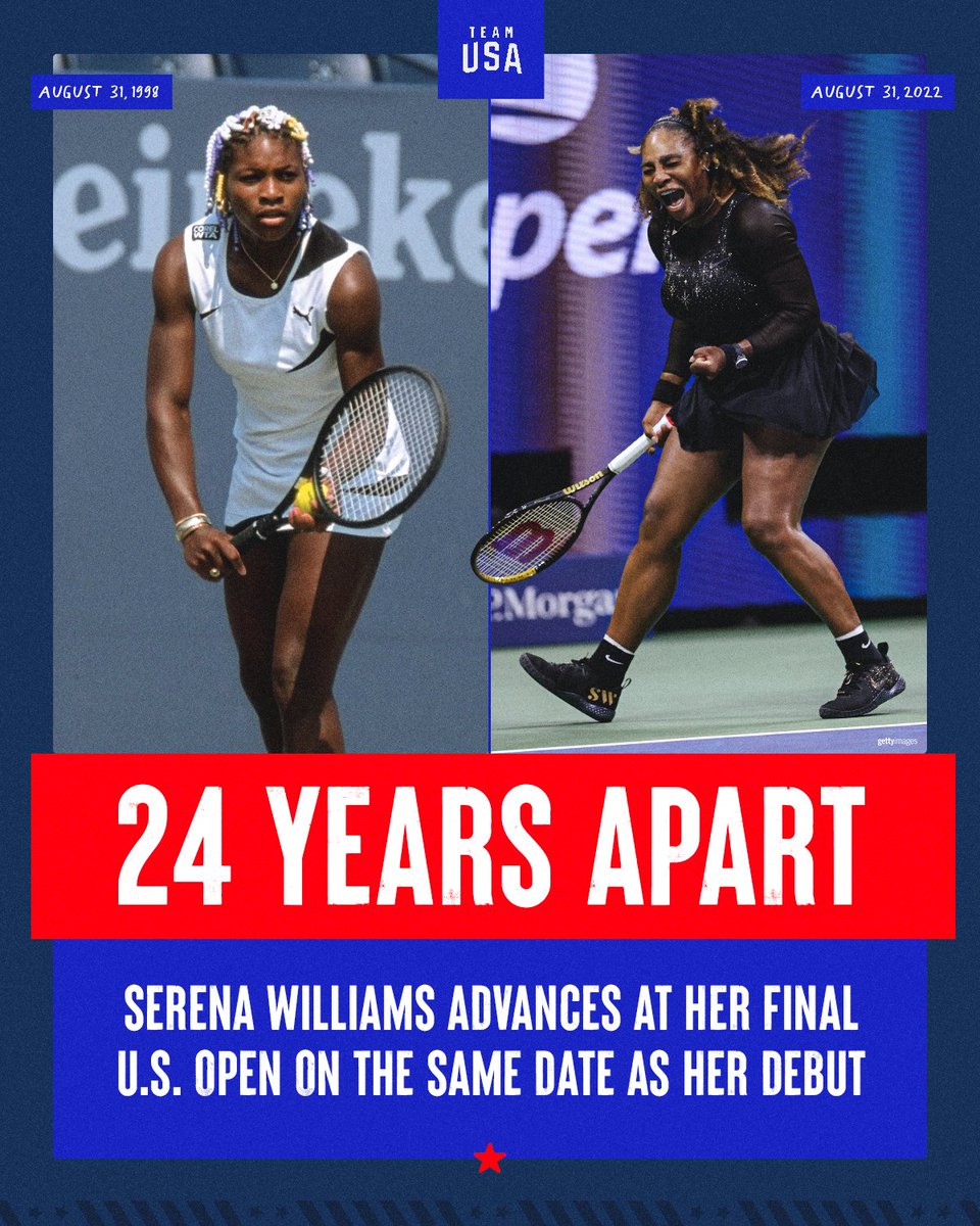 August 31, 1998 ➡️ August 31, 2022 

Same date but the game is forever changed. #ThankYouSerena