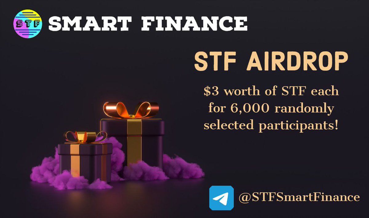 airdropblogs's tweet photo. #Airdrop: Smart Finance (STF)
Prize Pool: $19,000 in STF
Reward: $3 in STF - for 6,000 random users
Referral: $10 in STF - top 100 referrers

Airdrop Link: https://t.co/DbF4vH4zdj

- Follow @STFSmartFinance
- Distribution date: tba

Website: https://t.co/SrBjOht4nc https://t.co/0qST1JweVQ