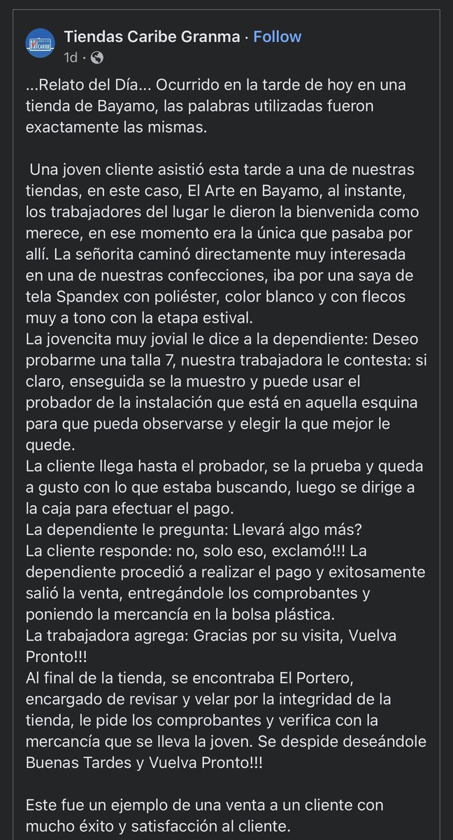 YanEstradax's tweet photo. 🤷🏻‍♂️ — Las tiendas Caribe de Granma, están impartiendo un Doctorado en Marketing y Administración de Empresas 🤭 

Lean el siguiente relato y díganme cómo se les queda el cuerpo. 
—
#SocialismoEsMiseria https://t.co/iEdoiJlNT5