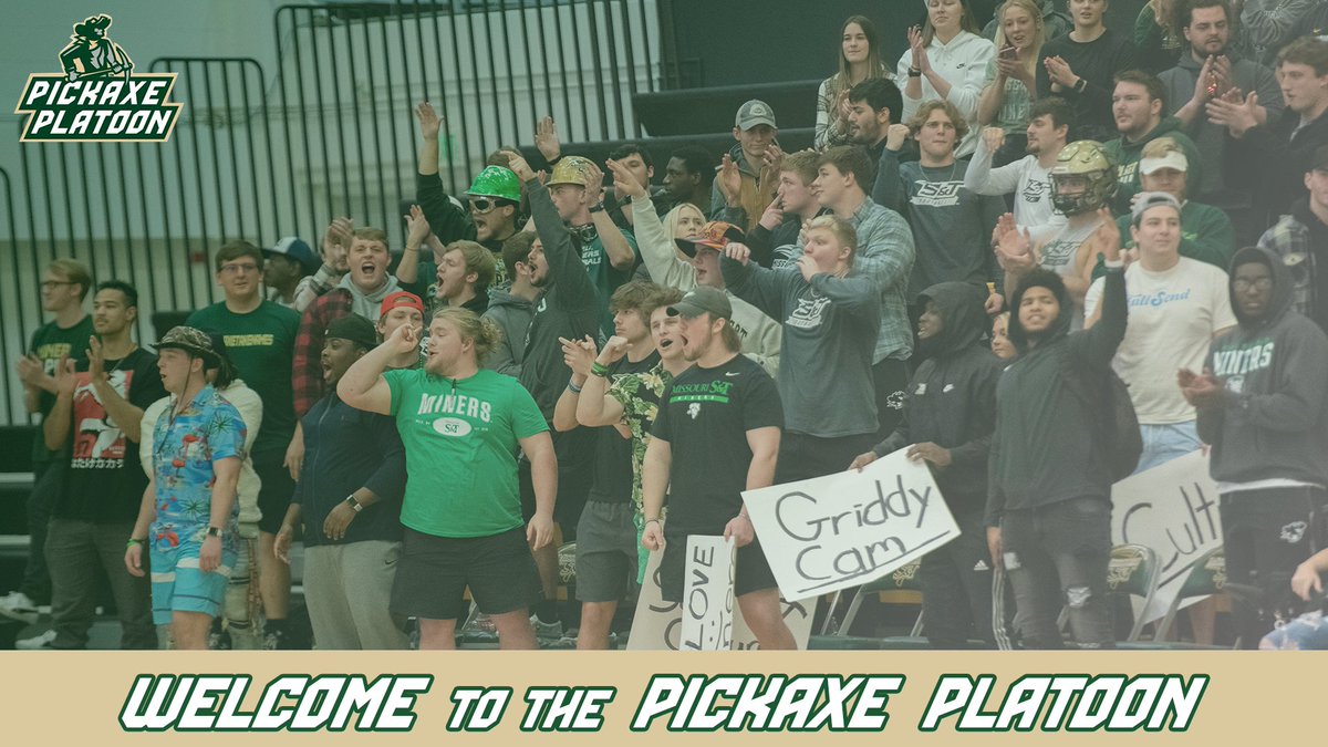 The OFFICIAL student section of the Missouri S&amp;T Miners is here!

Welcome to the PICKAXE PLATOON⛏

Pickaxe Platoon will be located in the first section of the home stands at Allgood-Bailey Stadium!

#MinerPride #MinerNation