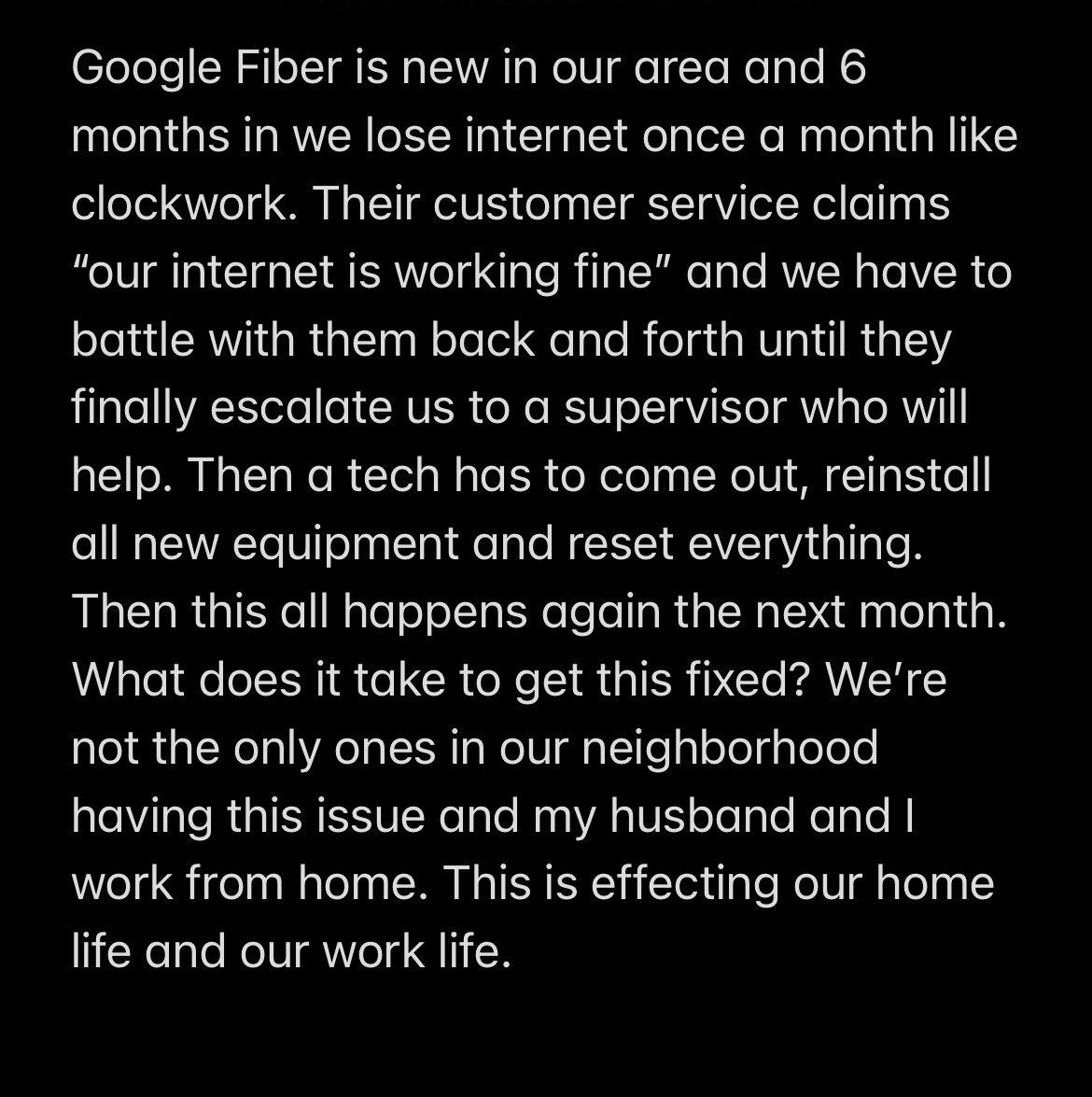 kylenepocket's tweet photo. @googlefiber when will this be fixed? https://t.co/qSP344eE4B