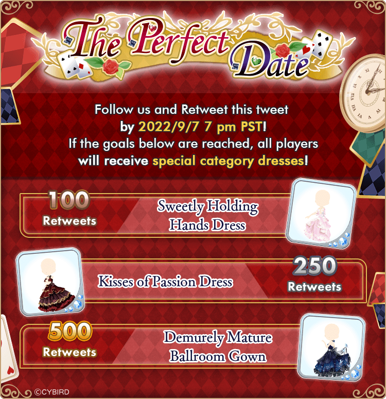ikerev_en's tweet photo. We're celebrating The Perfect Date with a special Retweet Campaign!

Follow us and RT this tweet by 9/7 7 pm PST!💖

Reach the goals by then to receive outfits that match the 1st place guys' promise outfits!

♥https://t.co/vvgZkpYNzo♠

#ikemenrevolution #ikerev #ikemenseries https://t.co/hnczdhNNfK