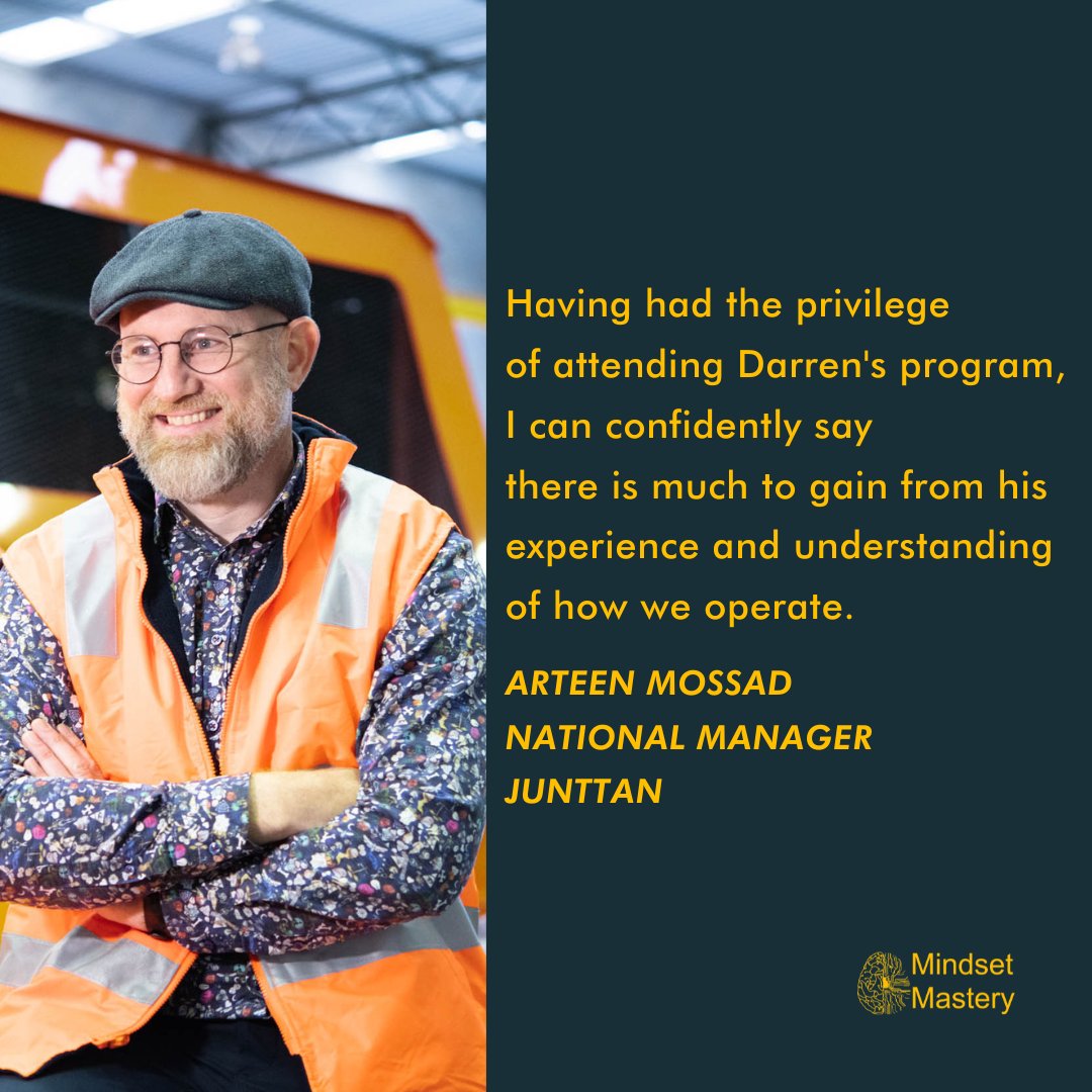 DarrenFleming's tweet photo. When I first spoke with Arteen, he was struggling to focus at work. He was always second-guessing his decisions, which held him back.

With the help of the training,  he's now more productive and achieve better outcomes in life and in business.
#MindsetMastery https://t.co/OEyBcdDTF8