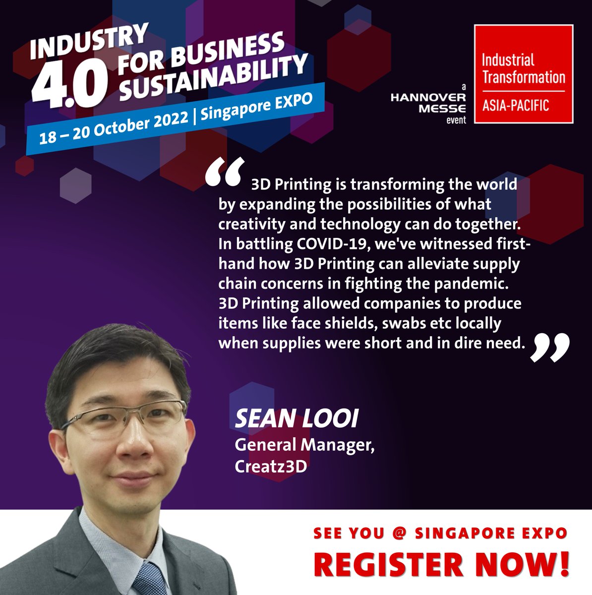 [MEET OUR EXHIBITORS 🤝💼] It is our pleasure to welcome Creatz3D, a 3D printing solution provider, as our exhibitor this year!
.
Meet them @ ITAP 2022, REGISTER NOW: bit.ly/3a3ZsHs
.
#ITAP2022 #industry40 #i40 #3dprinting #3dprint