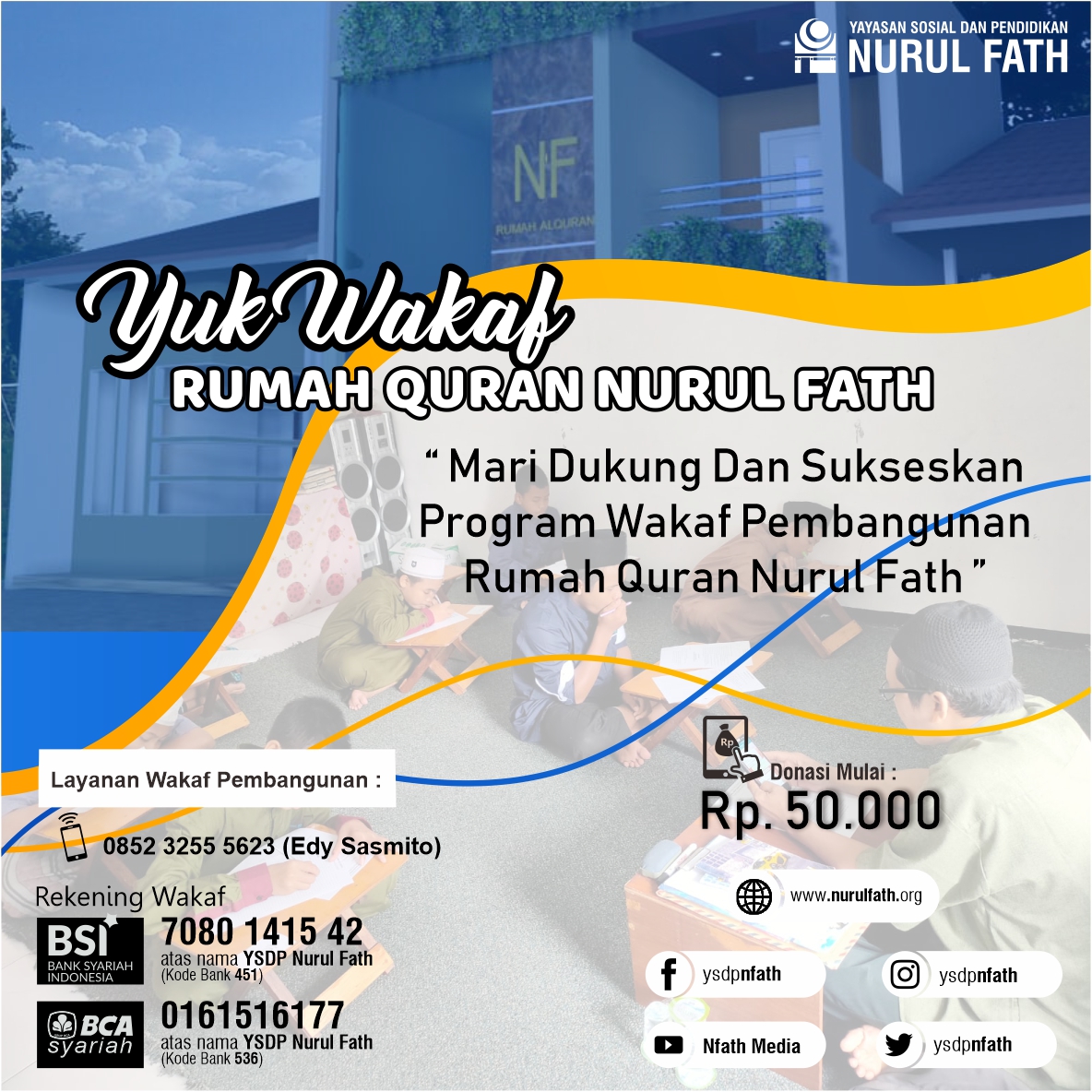 Antoni_alfath's tweet photo. YUK WAKAF
mari mendukung Pembangunan 
Rumah Qur’an nurul fath
Mulai dengan, Donasi dari Rp 50 Ribu

𝗜𝗻𝗳𝗼𝗿𝗺𝗮𝘀𝗶
0852 3255 5623
𝙀𝙙𝙮 𝙎𝙖𝙨𝙢𝙞𝙩𝙤
#sidoarjo #wakafsidoarjo #sedekah
#wakaf #sedekahjariyah #rumahquransidoarjo #ysdpnfath #wakafpembangunanan #sedekahsidoarjo https://t.co/b9dPTO07xw