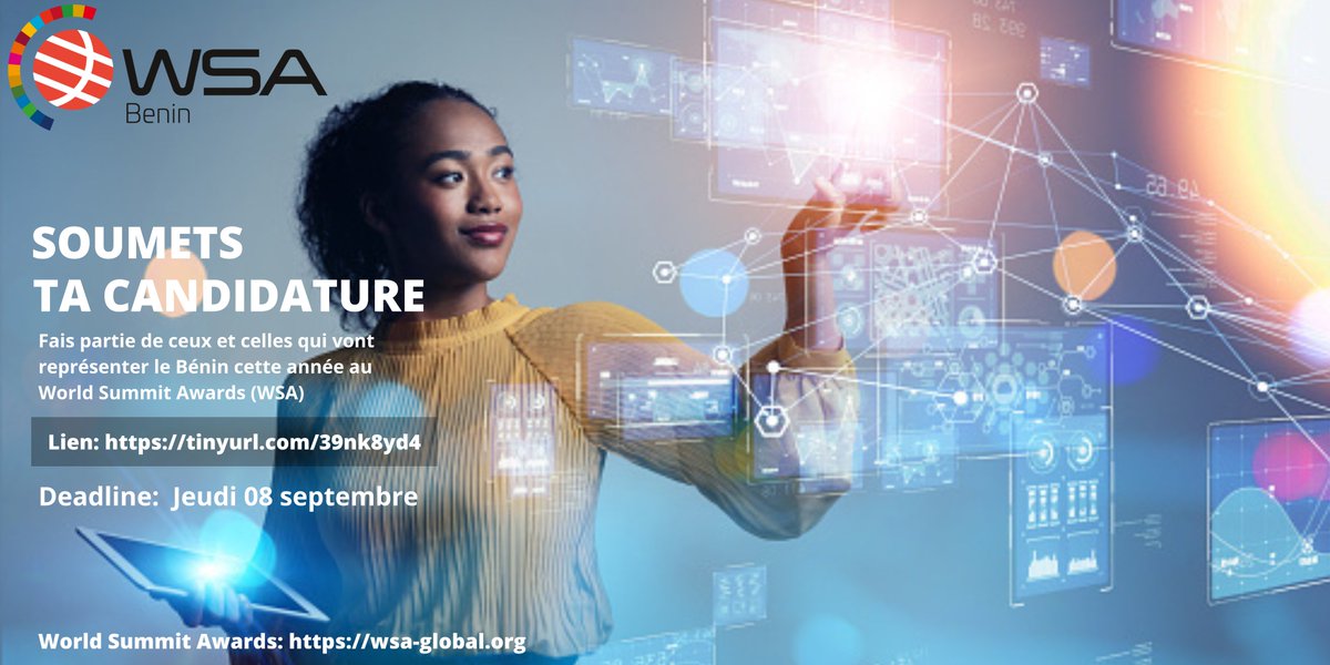 WSA-#Benin call is open! Apply now for the national pre-selections: tinyurl.com/39nk8yd4#WSA22 |<a href="/WSAoffice/">WSA</a>  @adnbenin <a href="/MadeInDahomey/">Made In Benin 🇧🇯</a> @AcademieBenin <a href="/abdelawani/">Abdelaziz Lawani</a>