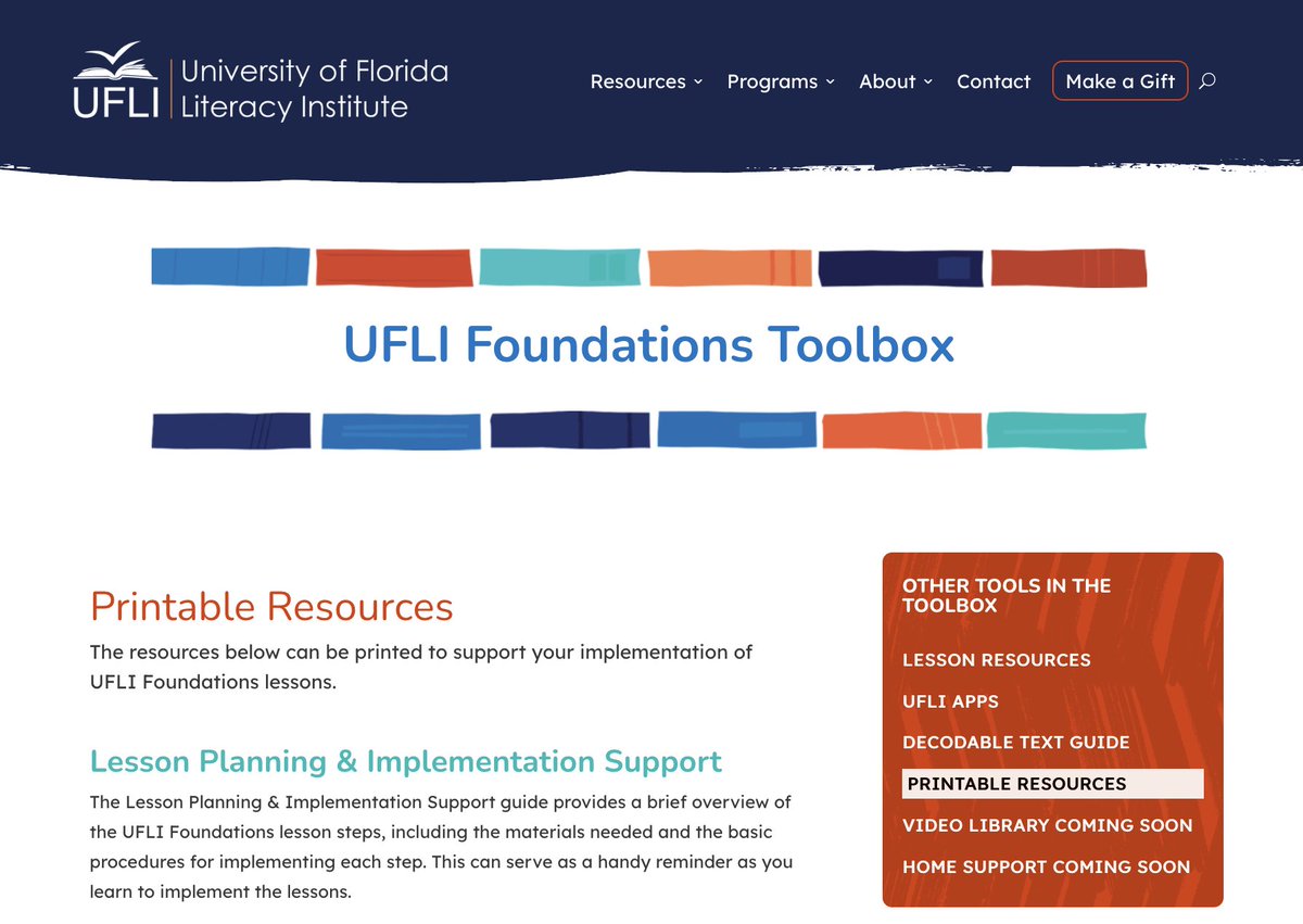 Just FYI...there are some fabulous new goodies available on the "Printable Resources" section of the UFLI Foundations Toolbox!  ufli.education.ufl.edu/foundations/to…