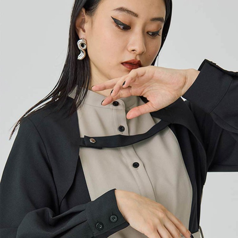 超美品、ユナイテッドトウキョウ、ドレープコート、ブラック、サイズ1