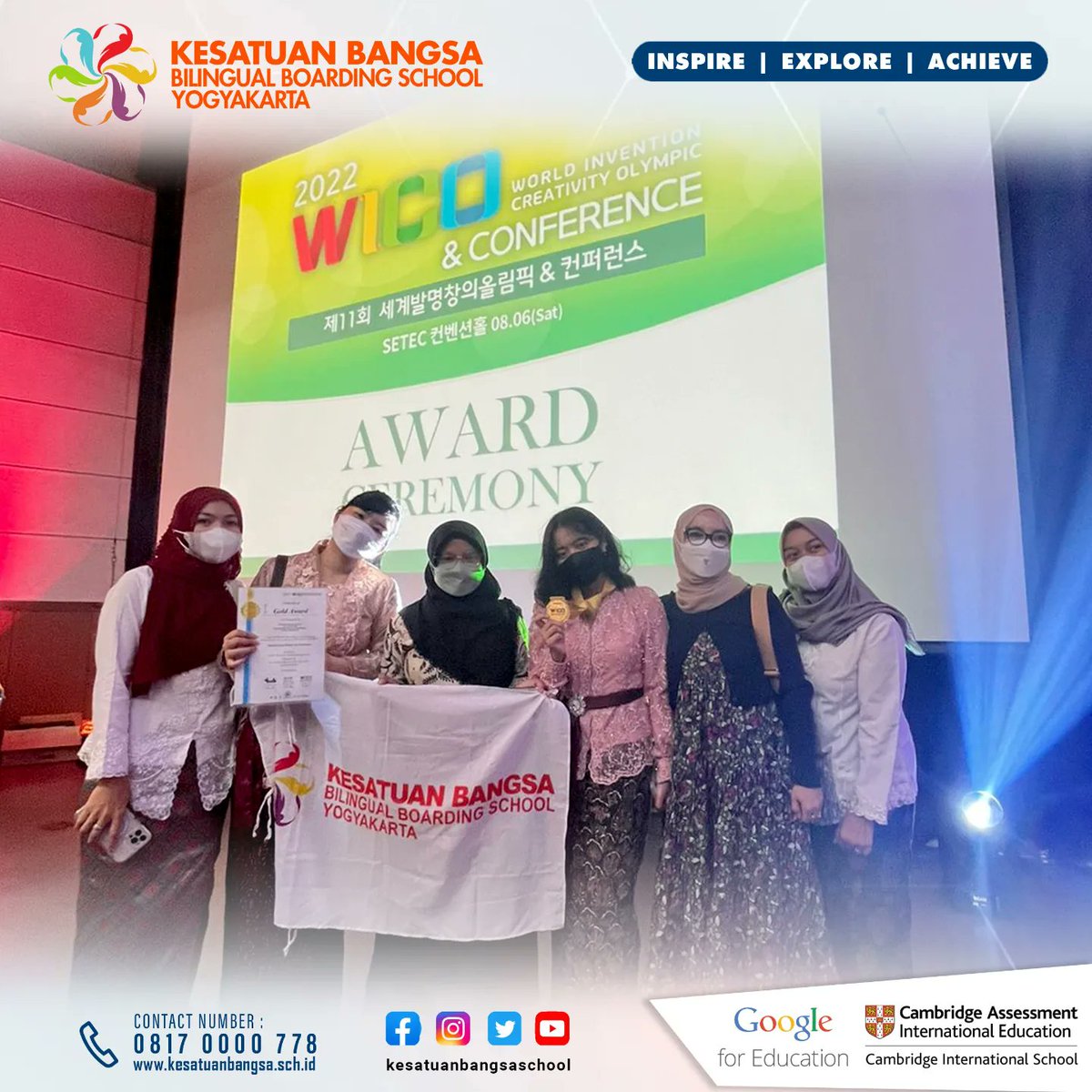 KesatuanBangsa's tweet photo. Tim Science Project Kesatuan Bangsa dengan anggota 
1. Mayada Arindi Para meswari (12A)
2. Raiessa Sharfa Rosse (12A)
3. Naurah Nafisah Sasikirana Mayabubun (11A)
#kesatuanbangsa #wico2022 #wico #seoul #korea #southkorea #worldyounginventioncreativityolympic https://t.co/ijhmTVzYub