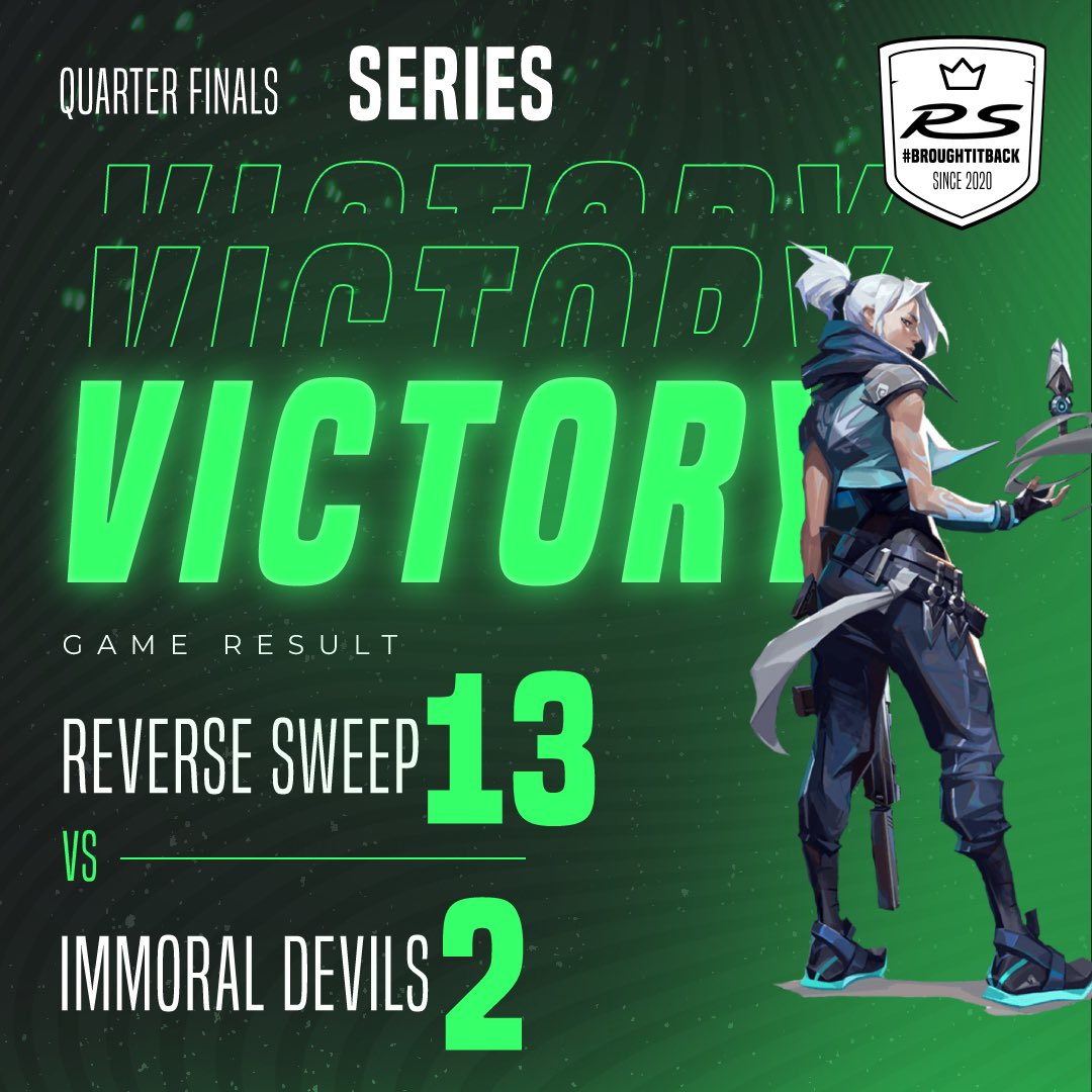 RSEsportss's tweet photo. Quick game in semi-finals. The team made it to tomorrow and has guaranteed money!
13-2
#BroughtItBack https://t.co/bgfw9dSvEE