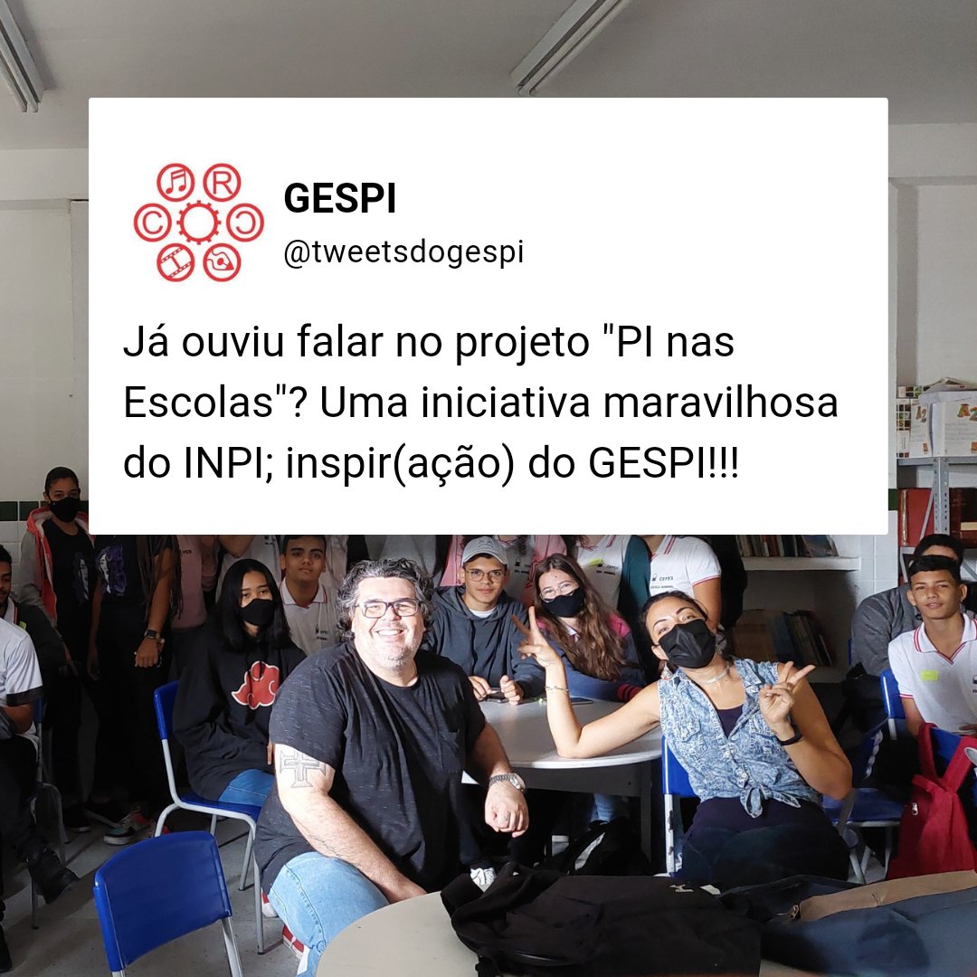 gespinoxis's tweet photo. Agosto marcou o inicio das atividades da disciplina eletiva "Propriedade Intelectual e Educação Empreendedora", junto à Escola Normal Estadual Padre Emidio Viana Correia, numa ação do #GESPI, com inspiração e referência ao fantástico #PInasEscolas, do #INPI!
🚀
Segue o fio! 🧵 https://t.co/rr8h2qmYaW