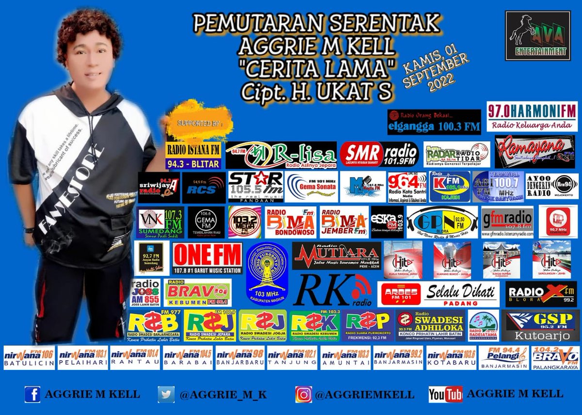 Indonesiana, kidung dangdut terbaru Aggrie M Kell “ Cerita Lama " Cipt. H. Ukat S
Dengerin di ajang Damai - dangdut Mania di frekuensi 101.0 FM, Live streaming arbesfm.com , aplikasi RadioIndonesia, &amp; chanel Radioonline.co.id
@AGGRIE_M_K &amp; <a href="/AVA_Entertain/">AVA Entertainment</a>