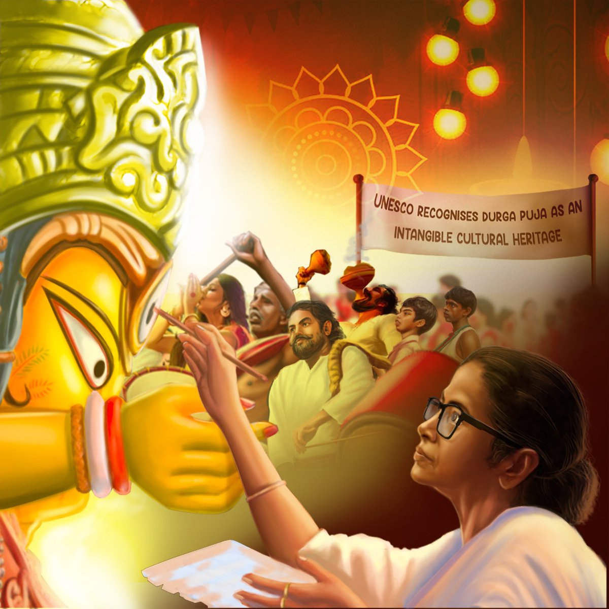 Durga Puja is an emotion that rises above parochial barriers and brings us together. 

It unites the magnificence of art with spirituality. 

We thank <a href="/UNESCO/">UNESCO 🏛️ #Education #Sciences #Culture 🇺🇳</a> for recognising Durga Puja as an intangible cultural heritage and honouring the labour of love of everyone involved.