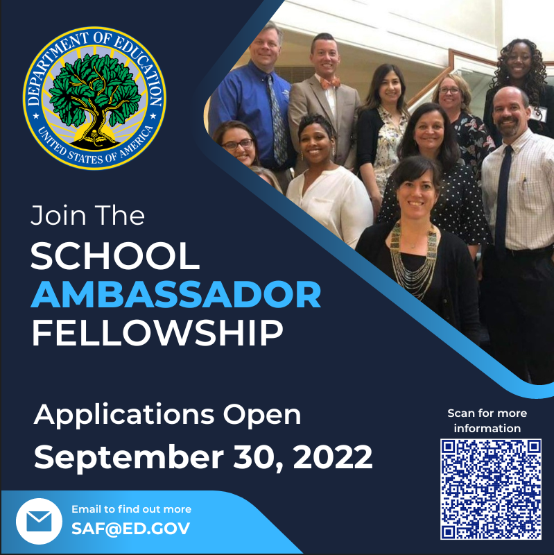 Save the Date! Applications for the School Ambassador Fellowship are opening soon! 
#FellowsAtED