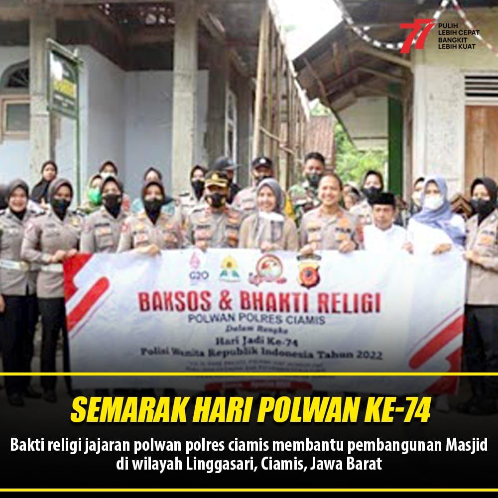 foreginsuk's tweet photo. Untuk memperingati hari Polwan yang ke-74 ini srikan di Polri mengadakan bantuan sosial dan juga Bakti religi #HariJadiPolwanRI74
Polwan Tangguh Polwan Solid https://t.co/b5RGTHLyFi