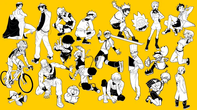 爆誕しました やったー!爆誕記念というわけでもないが絵の練習スケッチのモチベを上げるために推しを描きまくった絵です 年を重ねるごとに増えて行くね…また増えるといいな 