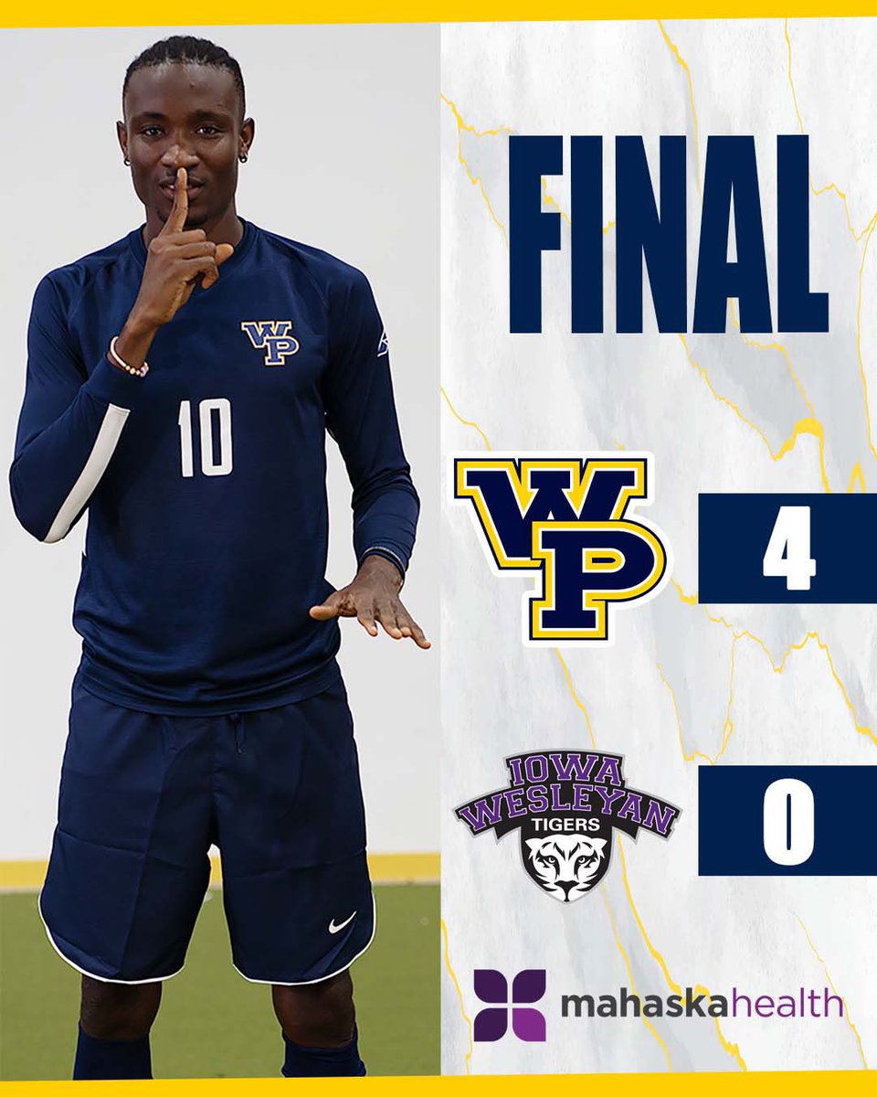 WPUAthletics's tweet photo. .@WPU_MSOC shines in the second half to win 4-0 over Iowa Wesleyan! https://t.co/aytF0XL6Kb