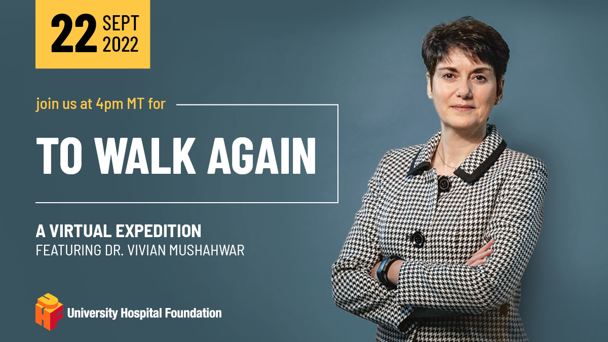 GiveToUHF's tweet photo. Join us September 22 for our #VirtualExpedition featuring Dr. Mushahwar, @UAlberta Professor of Medicine. Discover how her #research team is working toward a treatment that could allow people with #spinalcordinjuries to walk again.
Register โก๏ธ https://t.co/NRJnlX9e8S
#webinar https://t.co/QyZmzRD104