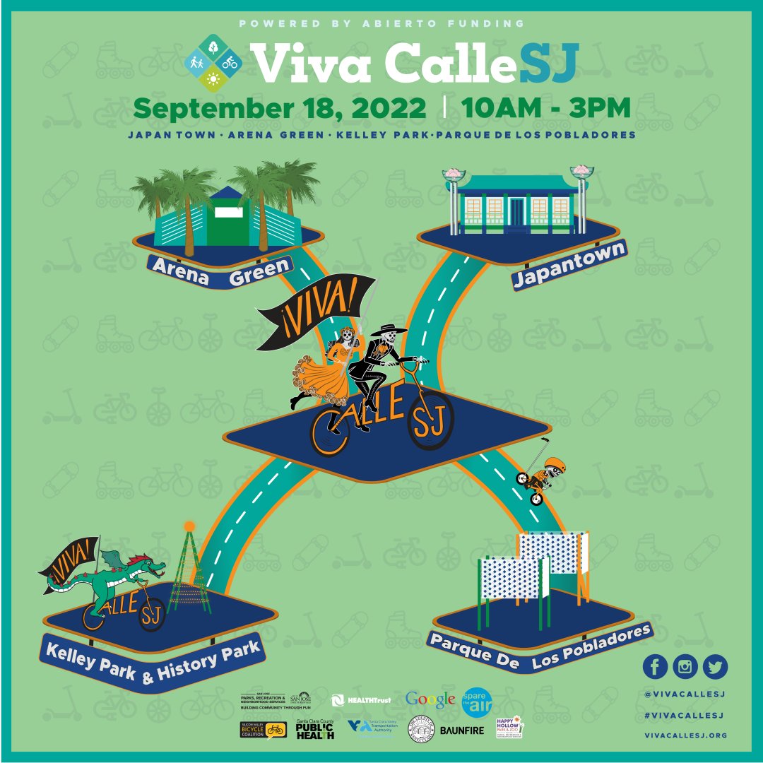 Viva CalleSJ is less than 18 days away! So here's a look at our official artwork, who's excited to see some upcoming merchandise in the next few weeks? 👀👕
#VivaCalleSJ #VCSJ #SanJose #BuildingCommunityThroughFUN