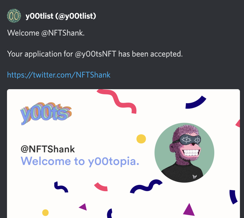 koolk123456's tweet image. 3 Solhub Members accepted into @y00tlist in ONE NIGHT

Huge congrats to @SepanyaMR , @NFTShank and @mudit_sol 

Much Deserved ! @DeGodsNFT