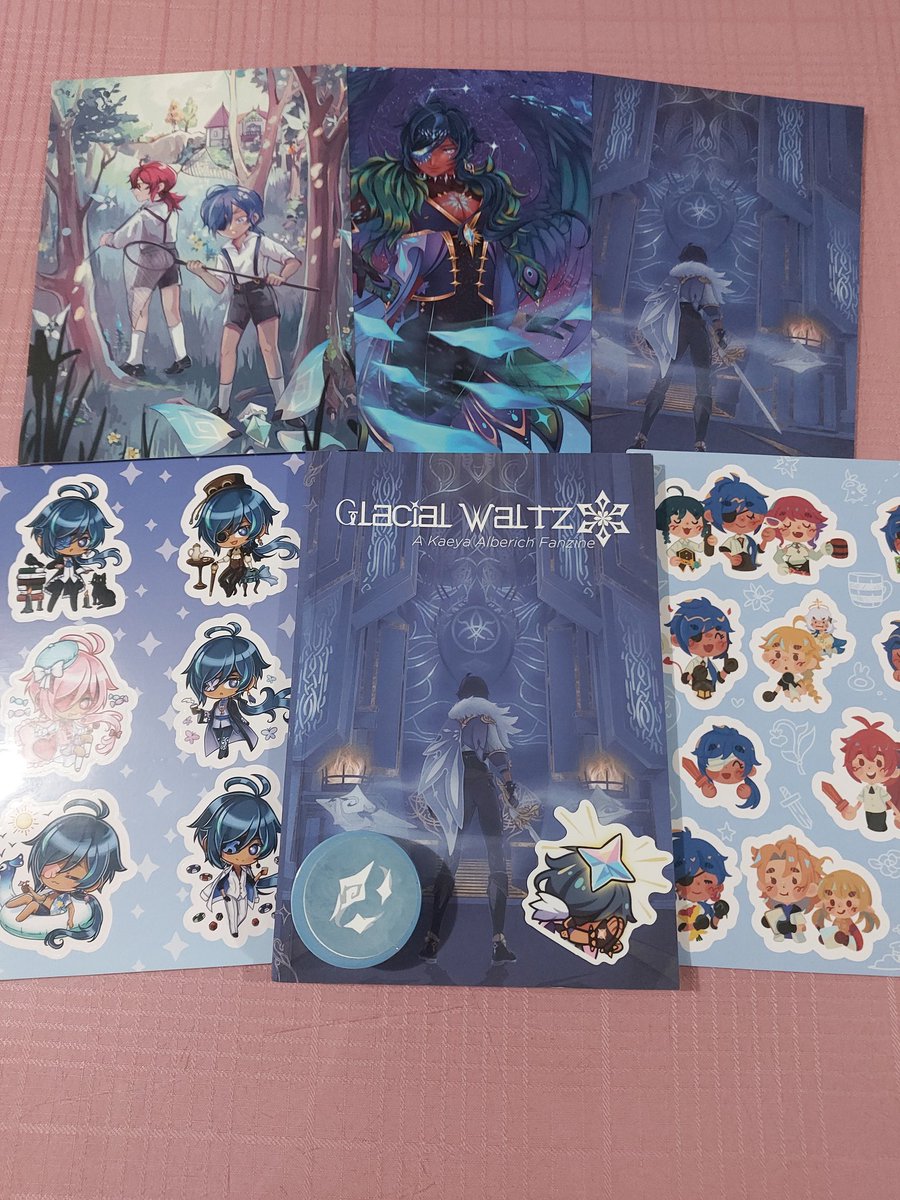 I finally got my <a href="/kaeyazine/">Glacial Waltz Zine - PDF RELEASED</a> package today! Thank you so much to the mods for their immense help getting this package to me after my shipping mistakes ;; I'm so happy to see so many amazing works!!