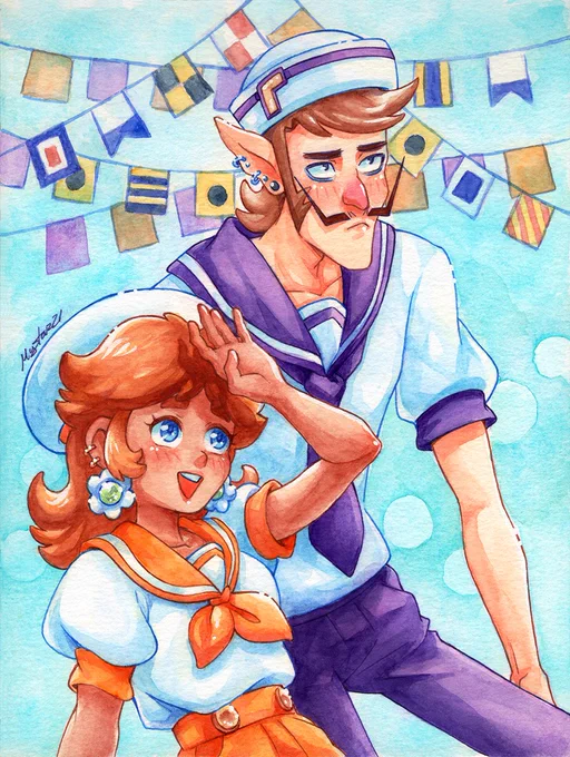 Sailor Daisy and Waluigi  