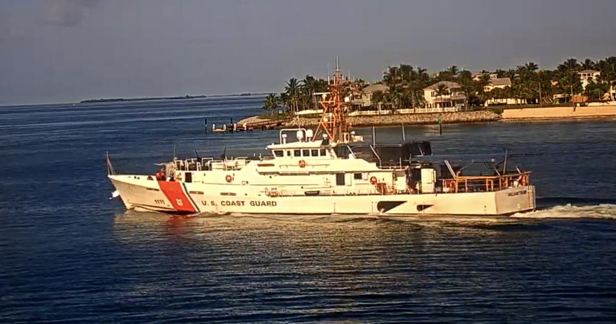 WarshipCam's tweet photo. USCGC William Trump (WPC-1111) Sentinel-class fast response cutter leaving Key West, Florida - August 31, 2022 #uscgcwilliamtrump #wpc1111 https://t.co/ribbW2kBdd